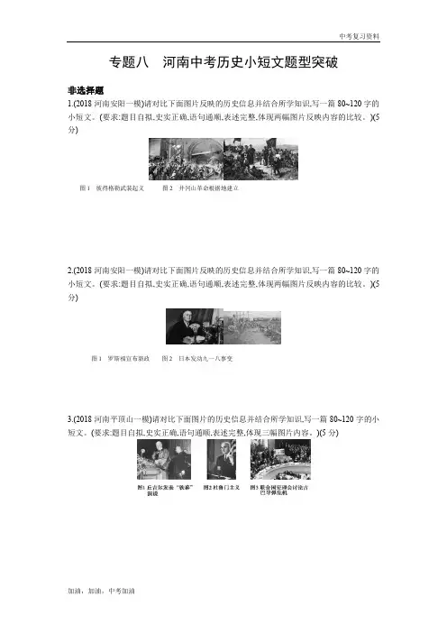 河南版中考历史专题八    河南中考历史小短文题型突破