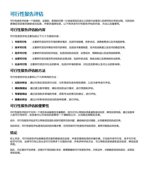 可行性报告评估