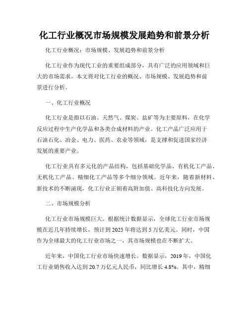 化工行业概况市场规模发展趋势和前景分析