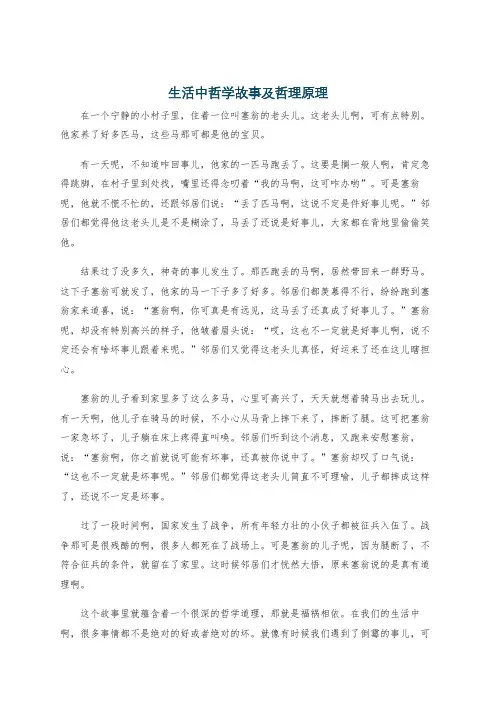 生活中哲学故事及哲理原理
