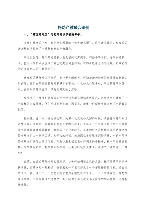 托幼产教融合案例