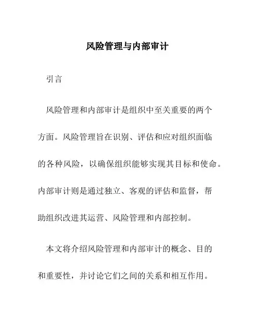 风险管理与内部审计0
