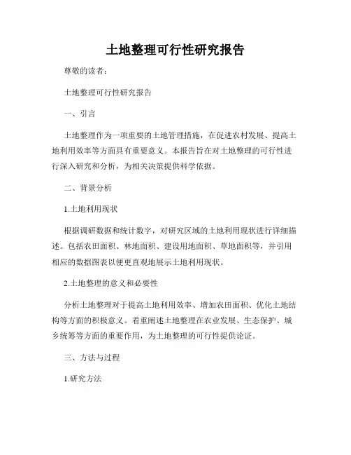 土地整理可行性研究报告