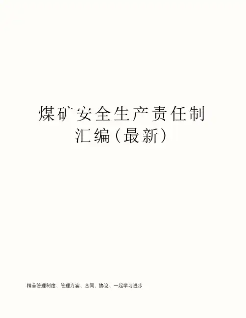 煤矿安全生产责任制汇编(最新)