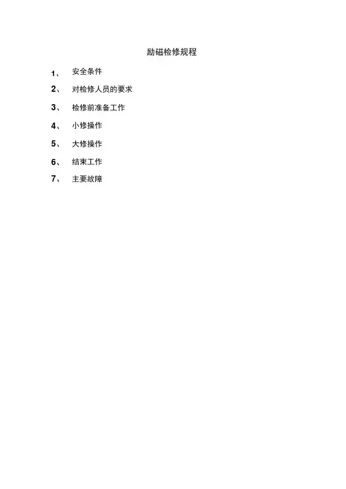 励磁检修规程讲解
