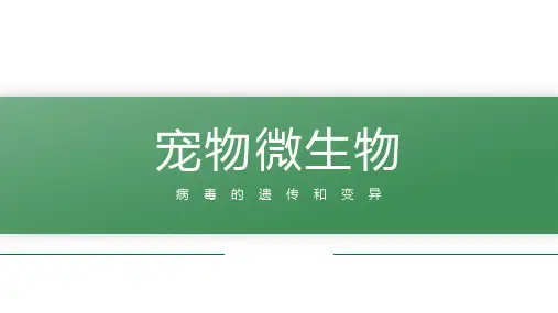 【宠物微生物课件】病毒的遗传和变异
