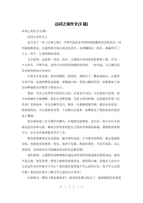 诗词之美作文(3篇)