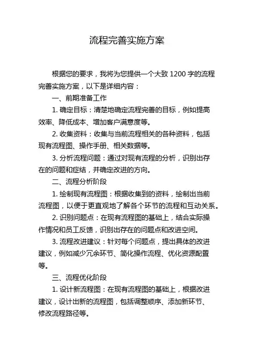 流程完善实施方案