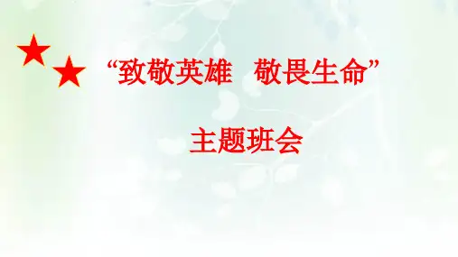 疫情主题班会课件：《致敬英雄  敬畏生命》(36张PPT)