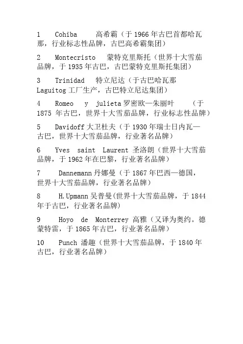 雪茄烟牌