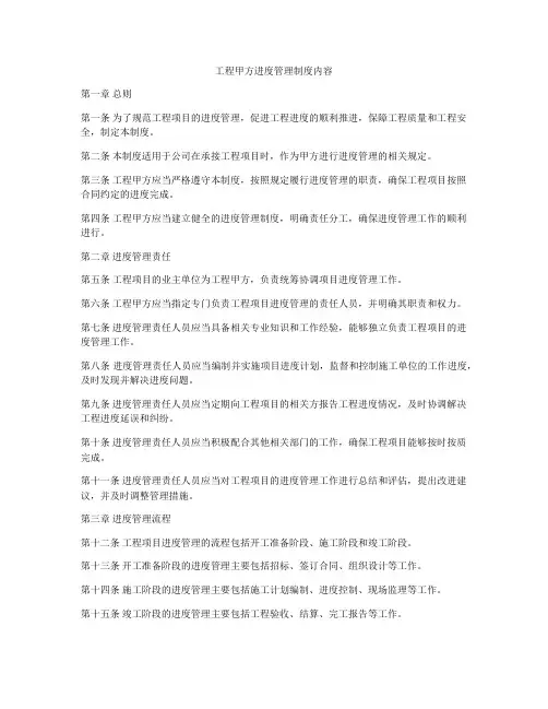 工程甲方进度管理制度内容