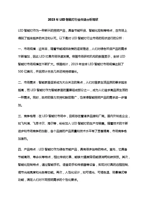 2023年LED智能灯行业市场分析现状