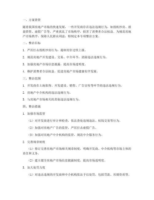 开发商专项整治方案