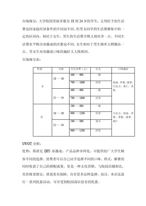 市场细分表,定位图设计与分析