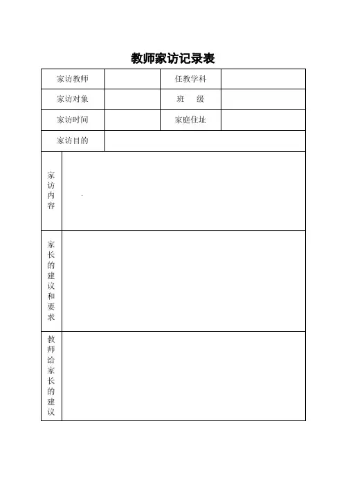 教师家访记录表