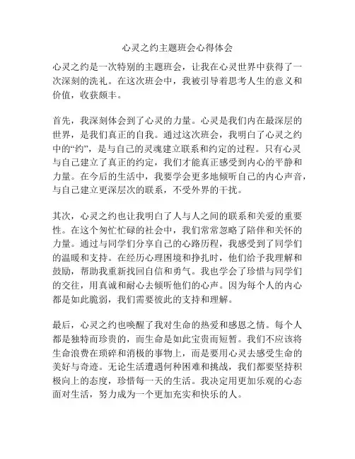 心灵之约主题班会心得体会