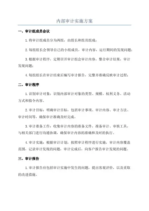 内部审计实施方案