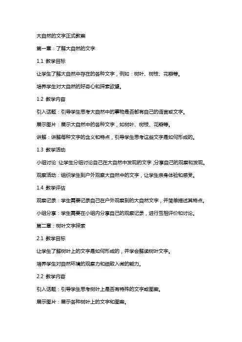 大自然的文字正式教案