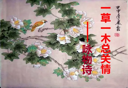 《唐诗宋词鉴赏》《紫蝶黄蜂俱有情——咏物抒怀》课件