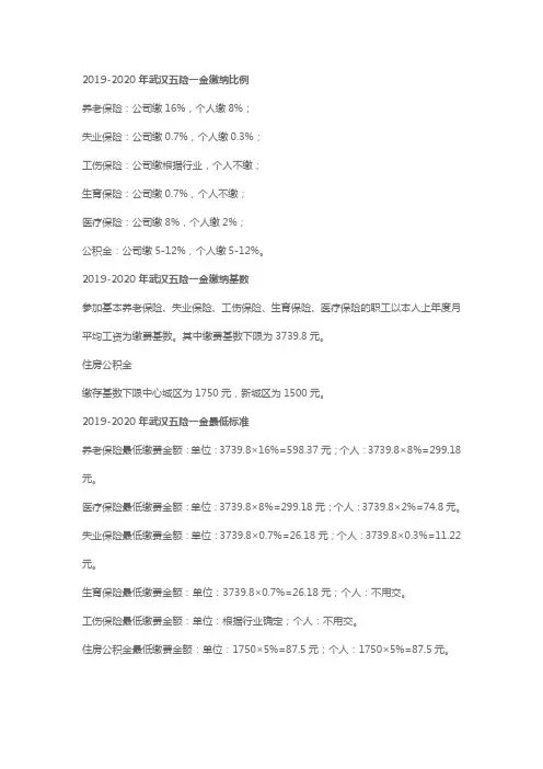 2019社保缴纳标准
