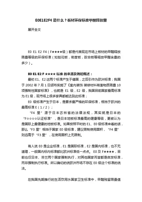 E0E1E2F4是什么？板材环保标准甲醛释放量