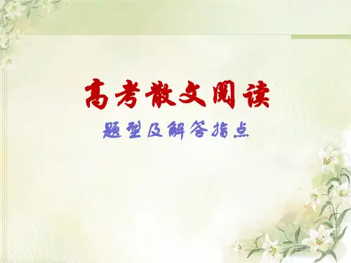 高考语文散文阅读总复习