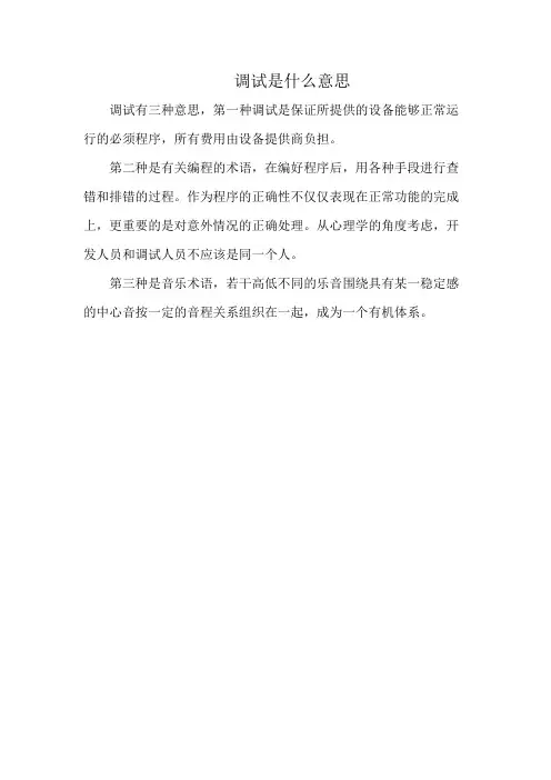 调试是什么意思