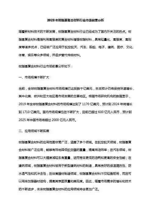 2023年树脂基复合材料行业市场前景分析