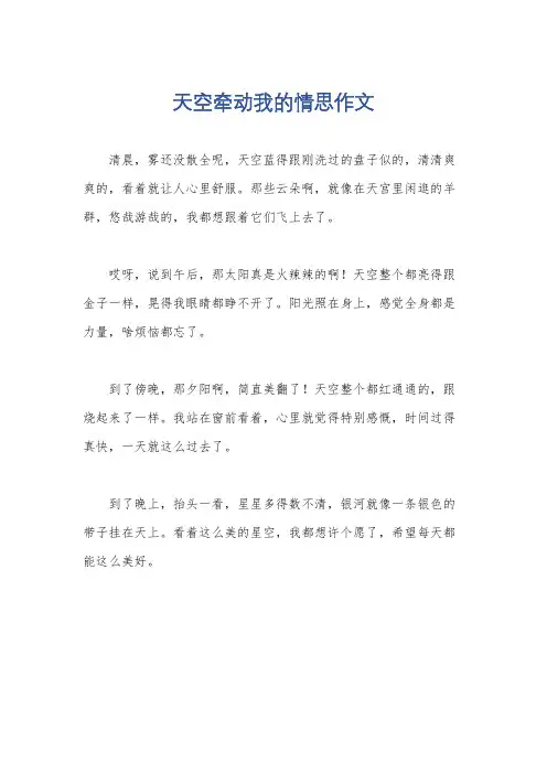 天空牵动我的情思作文