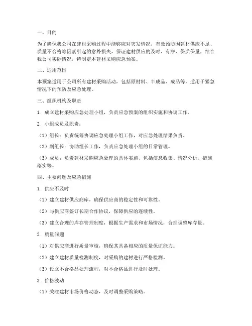 建材采购应急预案