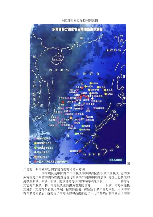 各国对南海实际控制情况图