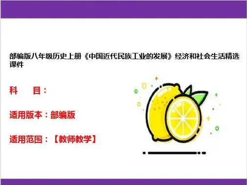 部编版八年级历史上册《中国近代民族工业的发展》经济和社会生活精选课件