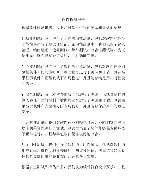 软件检测报告