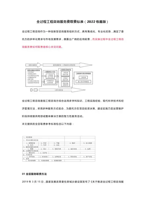 全过程工程咨询服务费取费标准(2022收藏版)