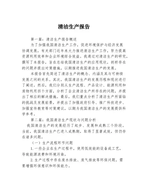 清洁生产报告