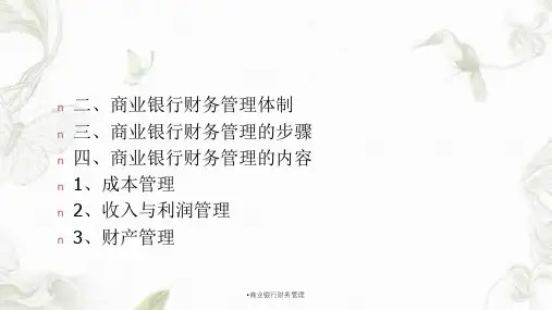 商业银行财务管理课件