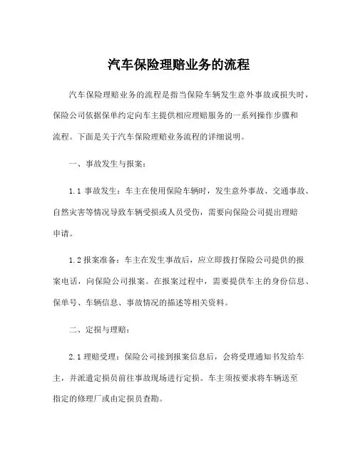 汽车保险理赔业务的流程