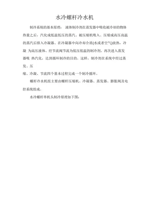水冷螺杆冷水机主要组成及其工作原理