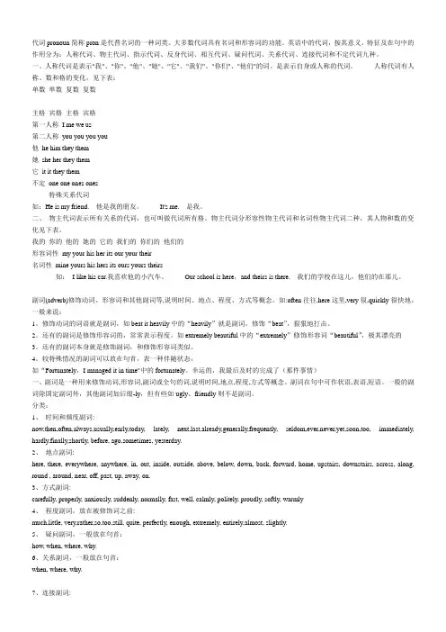 英语常用词性