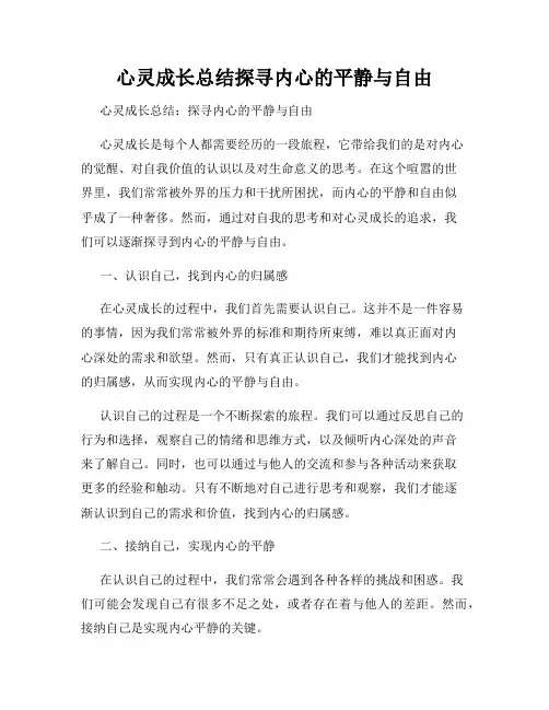 心灵成长总结探寻内心的平静与自由