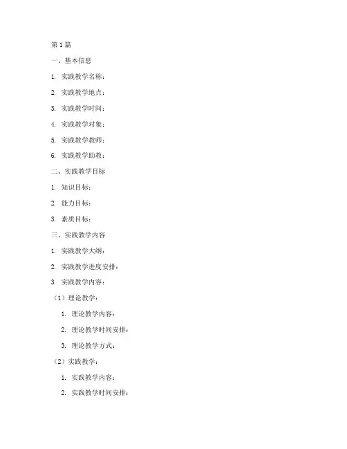 实践教学过程记录模板(3篇)