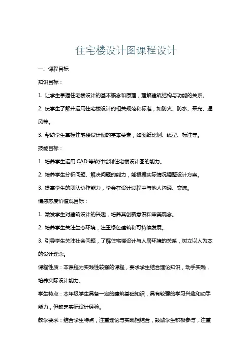 住宅楼设计图课程设计