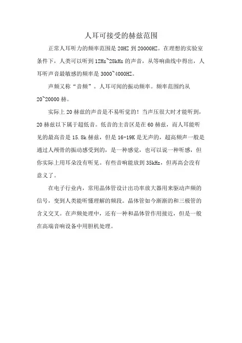 人耳可接受的赫兹范围