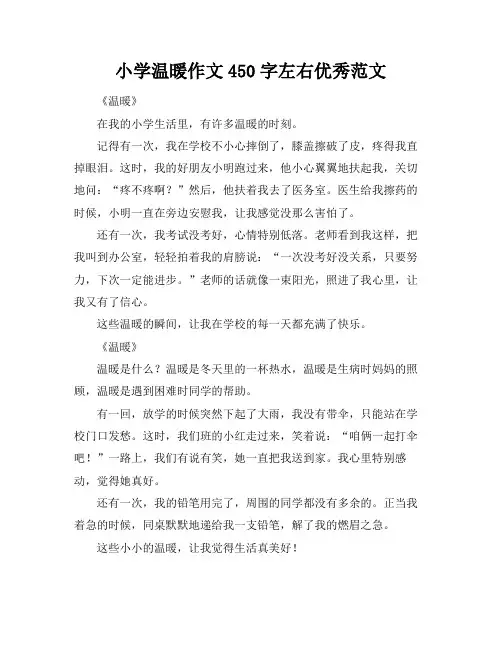 小学温暖作文450字左右优秀范文
