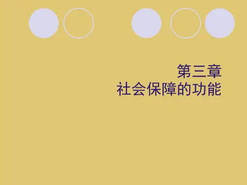第三章社会保障的功能《社会保障概论》PPT课件
