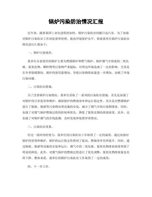 锅炉污染防治情况汇报