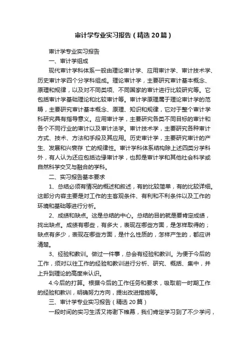 审计学专业实习报告（精选20篇）