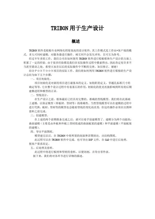 TRIBON用于生产设计
