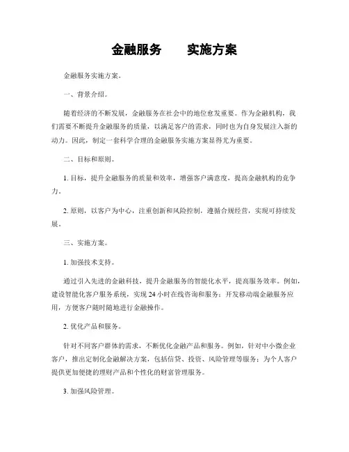 金融服务    实施方案