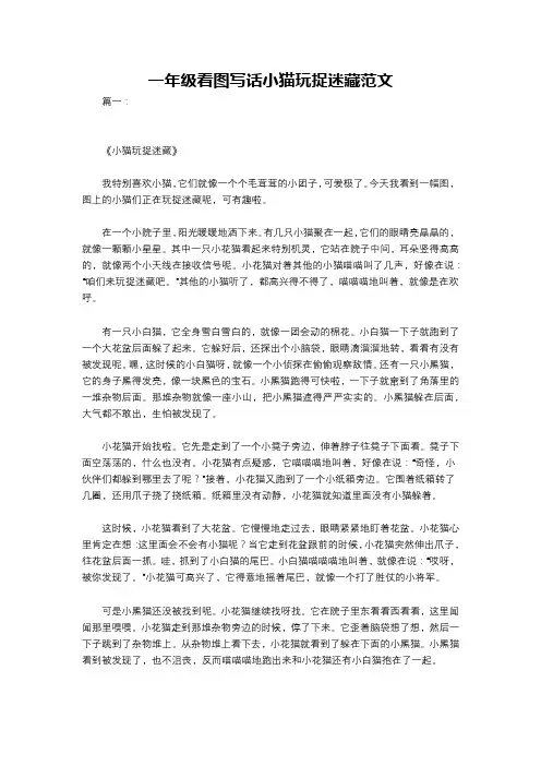 一年级看图写话小猫玩捉迷藏范文